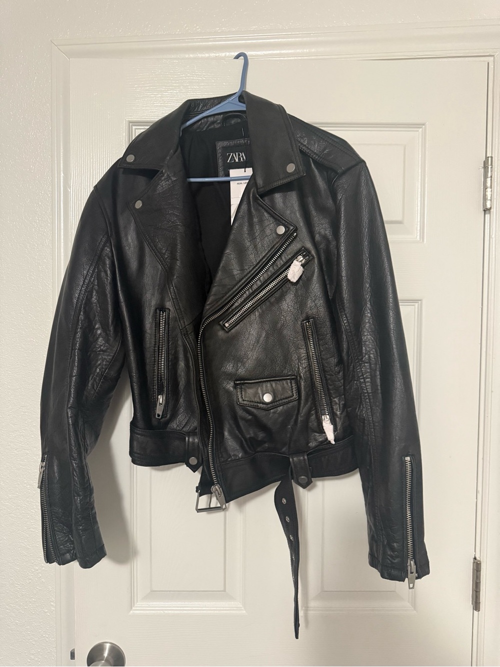 ZARA Black Leather Moto Jacket